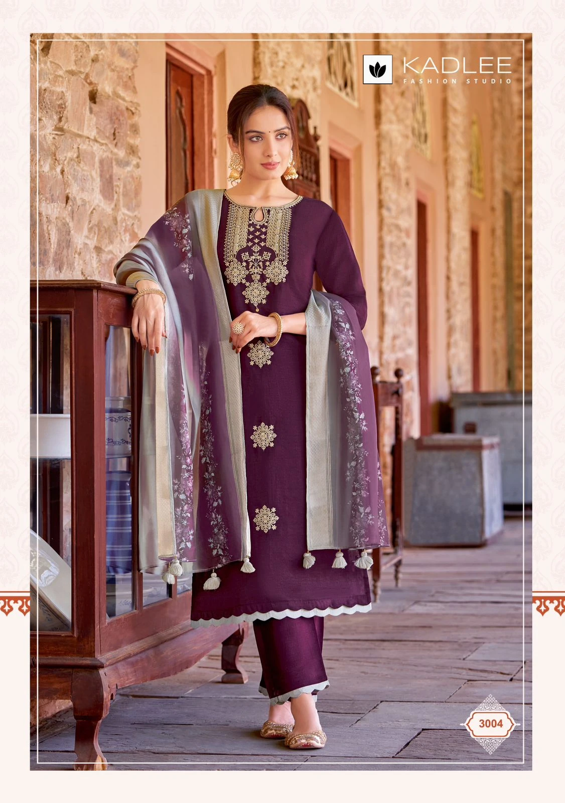 Kadlee Heritage Viscose Weaving Wholesale Readymade Salwar Suit Catalog — Wholesale Salwar Suits, Kadlee Fashion Studio wholesale from Surat — view 6